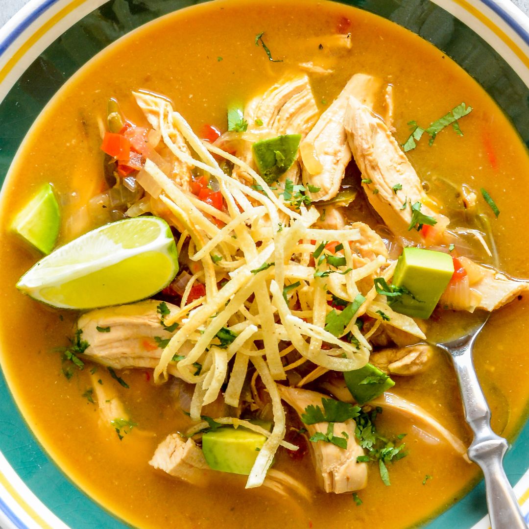 Slow Cooker Sopa Azteca Chicken Tortilla Soup