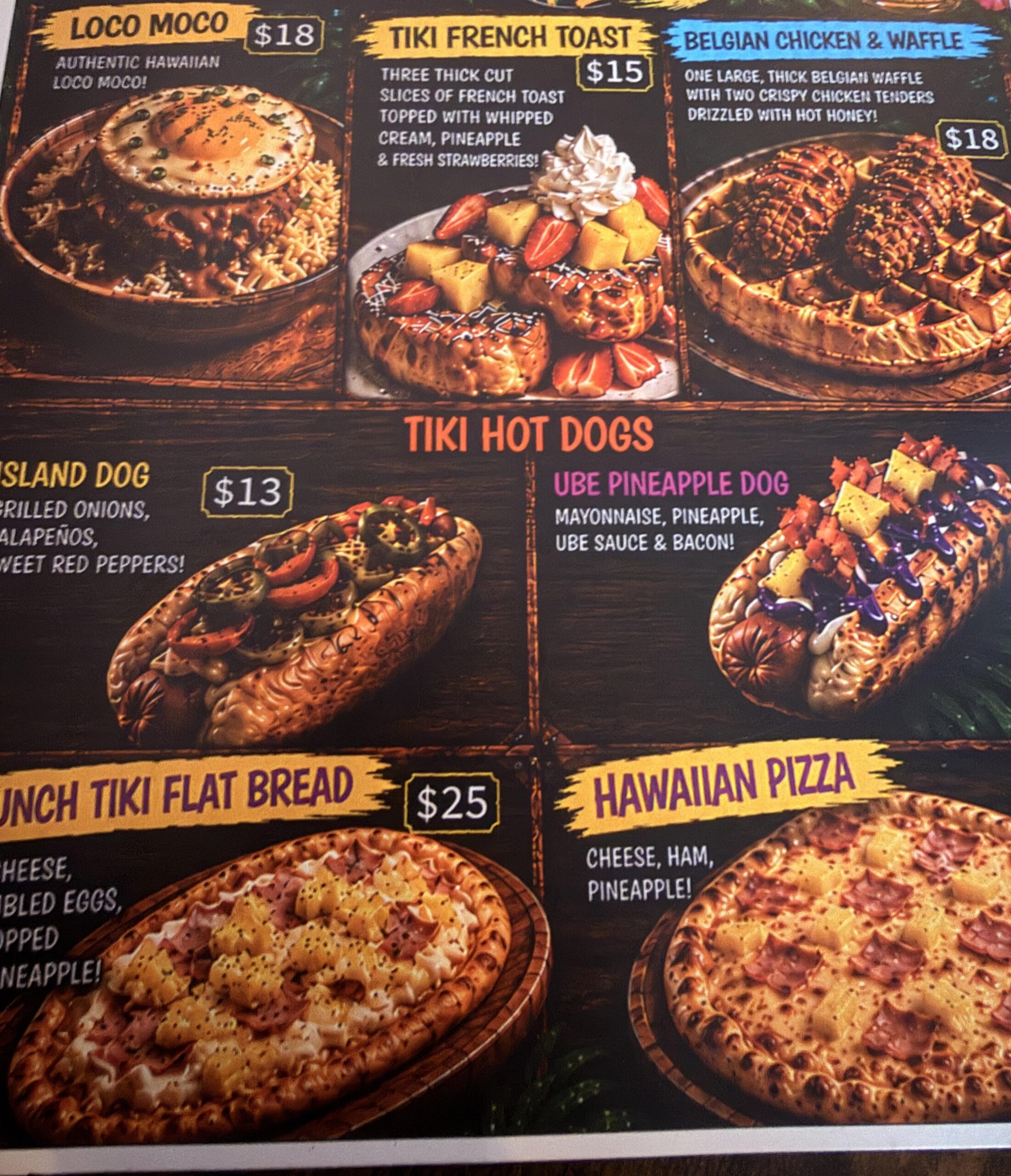 Food images on a restaurant advertisement