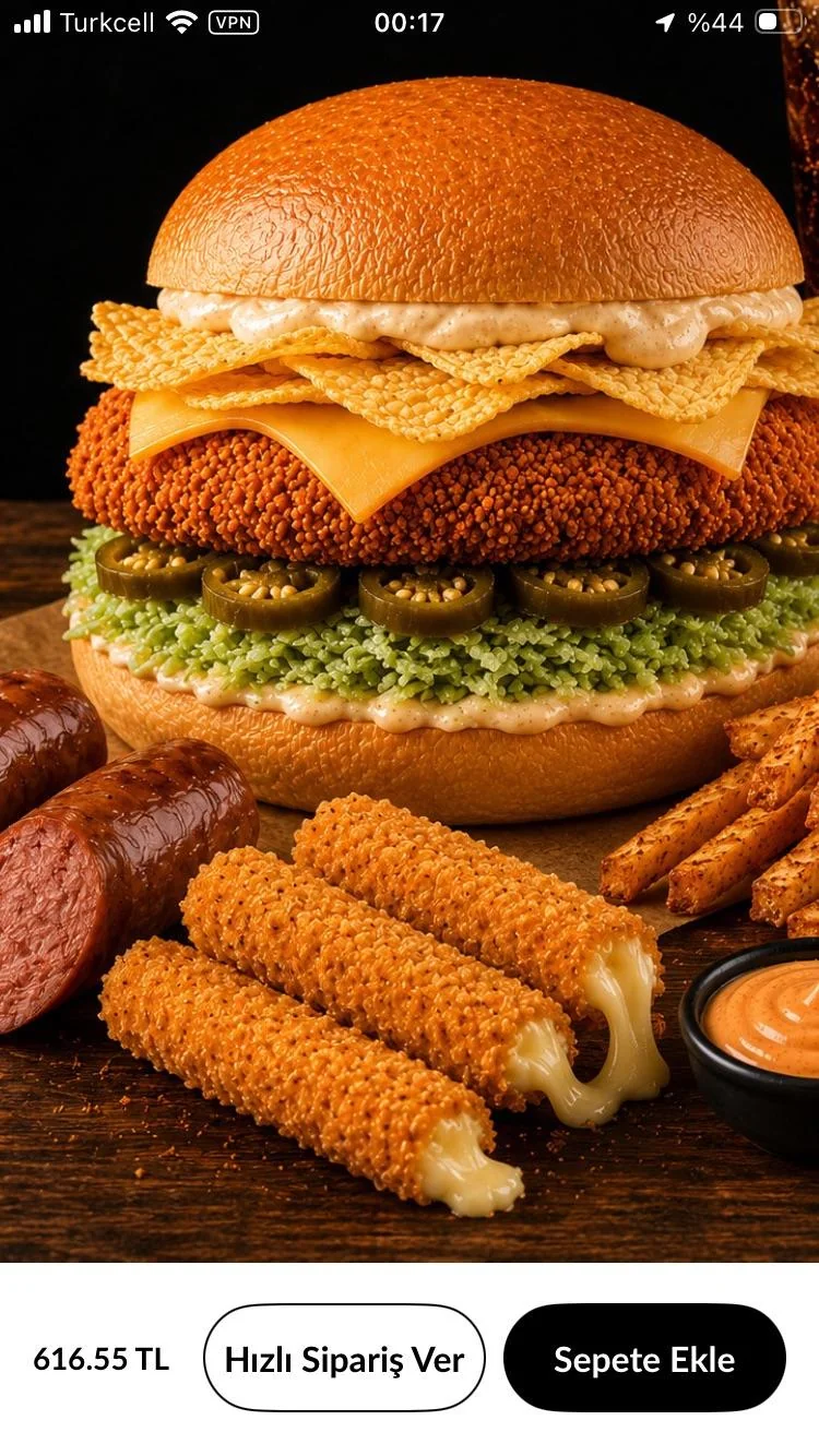 Food images on a restaurant advertisement
