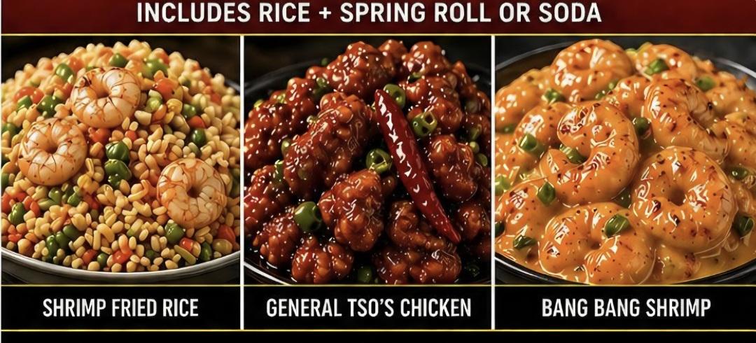 Food images on a restaurant advertisement